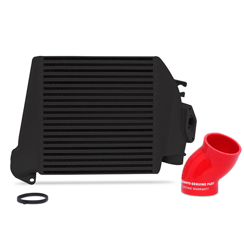 Mishimoto 08-14 Subaru WRX Top-Mount Intercooler Kit - Powder Coated Black & Red Hoses Intercoolers Mishimoto