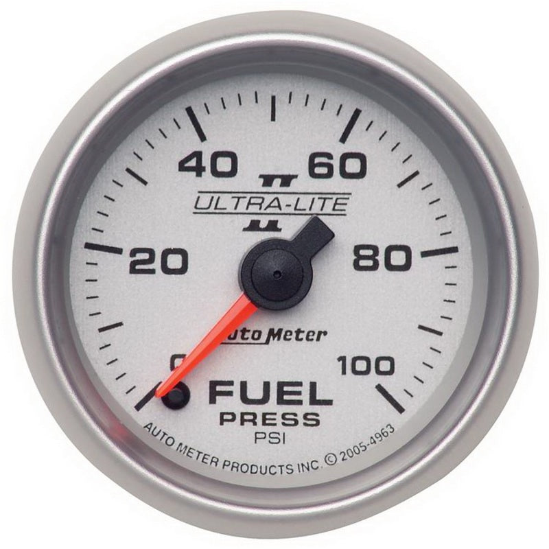 Autometer Ultra-Lite II 52mm 0-100 PSI Full Sweep Electronic Fuel Pressure Gauge Gauges AutoMeter