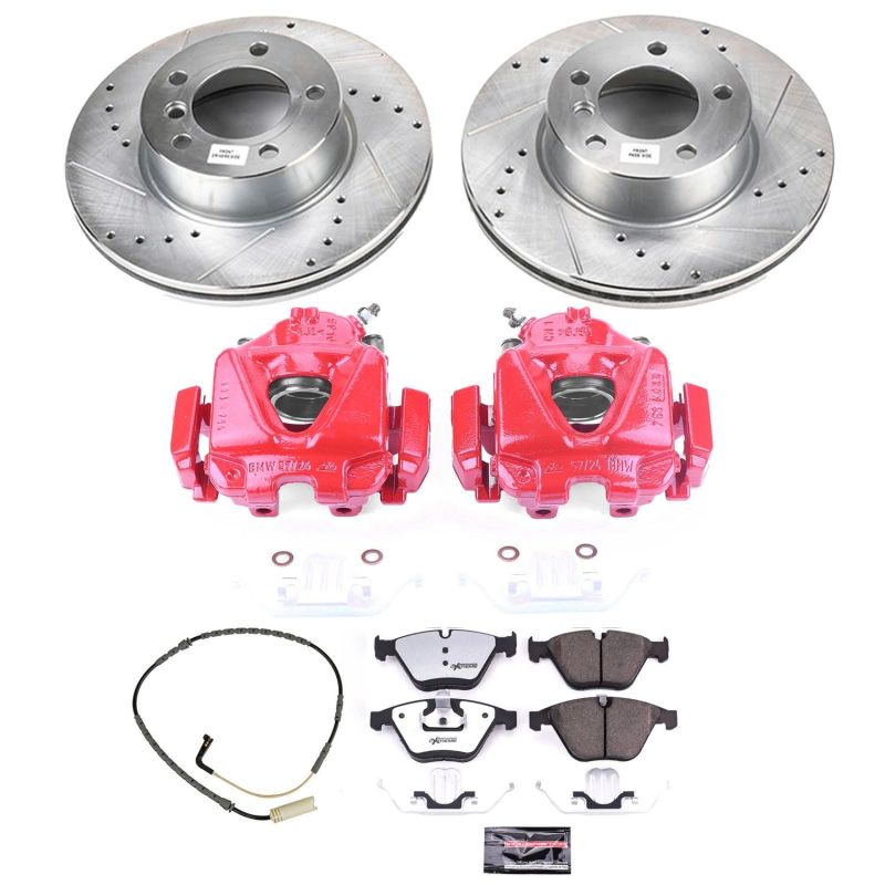 Power Stop 09-10 BMW 328i xDrive Front Z26 Street Warrior Brake Kit w/Calipers Brake Kits - Performance D&S PowerStop