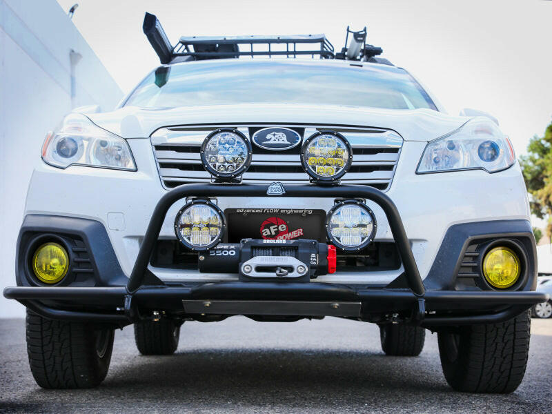 aFe POWER 20-23 Subaru Outback H4 2.4L (t) / H4 2.5L Terra Guard Front Bumper w/ Winch Mount - Black Bull Bars aFe