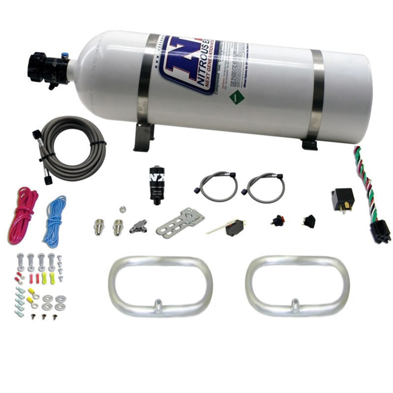 Nitrous Express Dual Ntercooler Ring System (2 - 6 x 6 Rings) w/15lb Bottle Intercooler Sprayers Nitrous Express