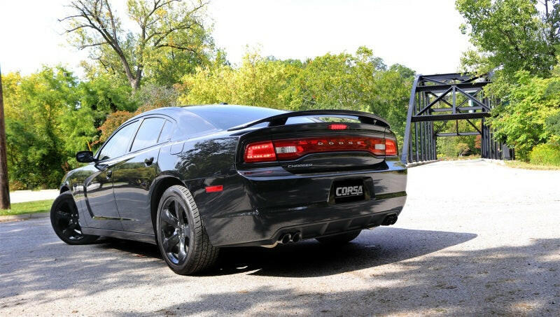 Corsa 11-14 Dodge Charger SXT 2.5in Sport Cat-Back Dual Rear Exit w/ Twin 3.0in Black Tips Catback CORSA Performance