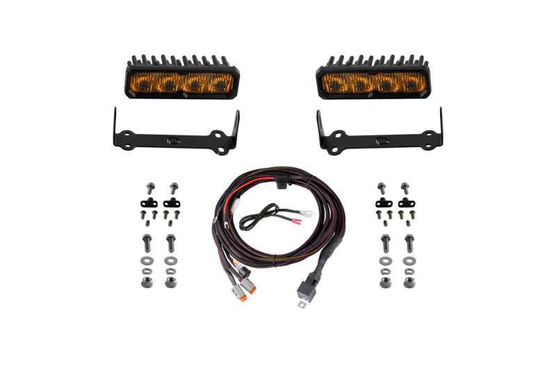 Diode Dynamics 2014-2024 Toyota 4Runner SS6 Pro LED Kit Yellow Fog 3000K Light Bars & Cubes Diode Dynamics
