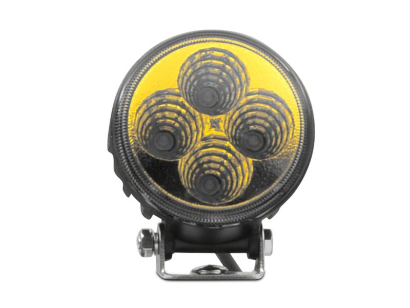 Raxiom Axial 3-In 4-LED Yellow Beam Round Light Flood Beam Universal (Some Adaptation Required) Light Bars & Cubes Raxiom