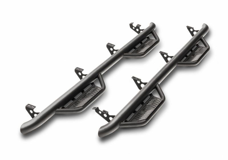 N-Fab Podium LG 15.5-17 Dodge Ram 1500 Quad Cab 6.4ft Standard Bed - Tex. Black - Bed Access - 3in Side Steps N-Fab