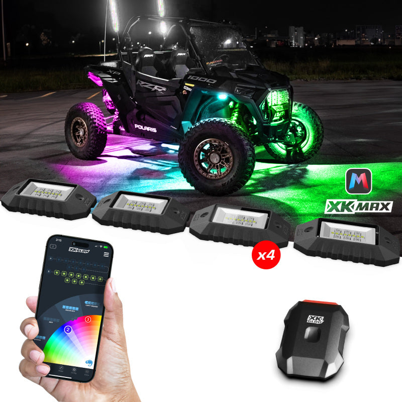 XK Glow RGBW 4pc Addressable LED Rock Light Kit Light Bars & Cubes XKGLOW