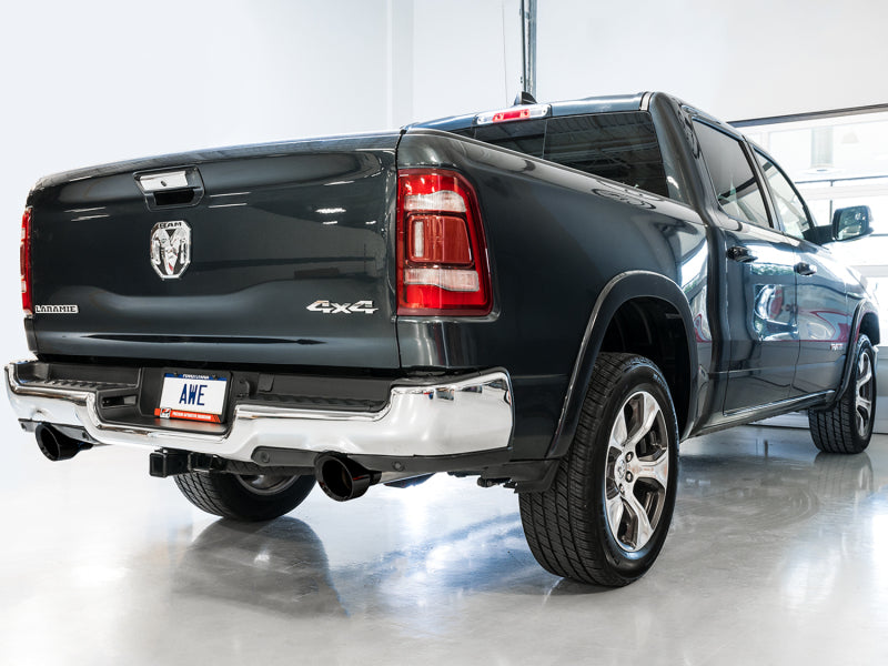 AWE Tuning 19-21 RAM 1500 5.7L (w/Cutouts) 0FG Dual Rear Exit Cat-Back Exhaust - Diamond Black Tips Catback AWE Tuning