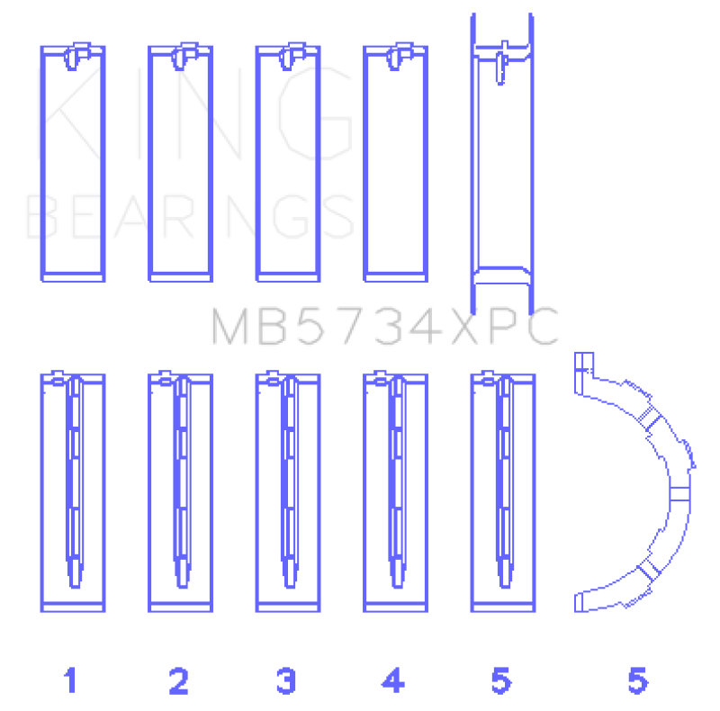 King Engine Bearings Ford 302 Cid Coyote (Size +0.25mm) Main Bearing Set Bearings King Engine Bearings