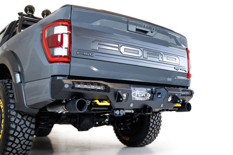 Addictive Desert Designs 21-22 Ford Raptor HoneyBadger Rear Bumper Bumpers - Steel Addictive Desert Designs