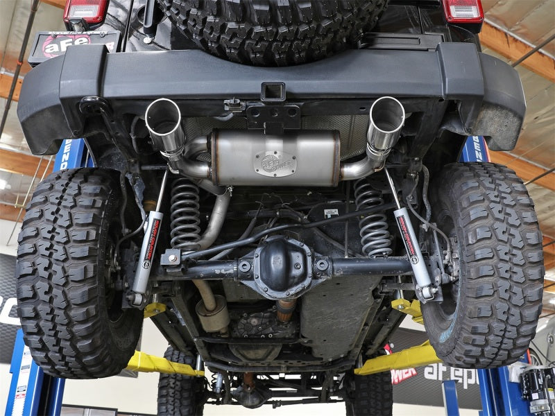aFe Rebel Series 2.5in 409 SS Axle-Back Exhaust w/Polished Tips 07+ Jeep Wrangler (JK) V6 3.6L/3.8L Axle Back aFe