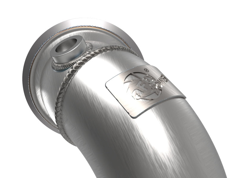 aFe Power Twisted Steel Down Pipe 3in 304 Stainless Steel w/ Cat 15-18 VW Golf R MKVII L4-2.0L (t) Headers & Manifolds aFe