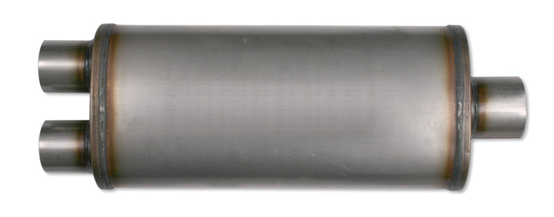 Diamond Eye Muffler 3-1/2in DL IN/SGL OUT 22in BODY 28in OVERALL OVAL Muffler Diamond Eye Performance