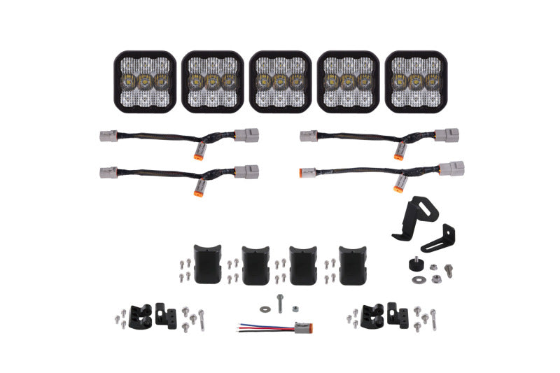 Diode Dynamics SS5 Pro Universal CrossLink 5-Pod Lightbar - White Combo Light Bars & Cubes Diode Dynamics