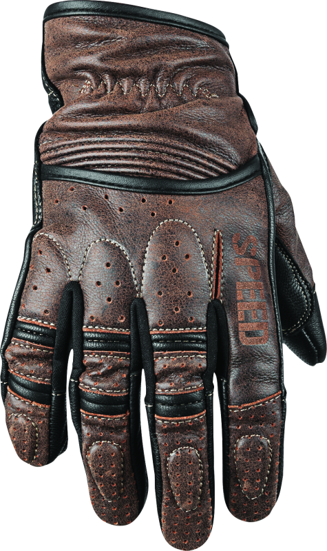 Speed and Strength Rust and Redemption Leather Gloves Brown - Small Gloves Speed and Strength