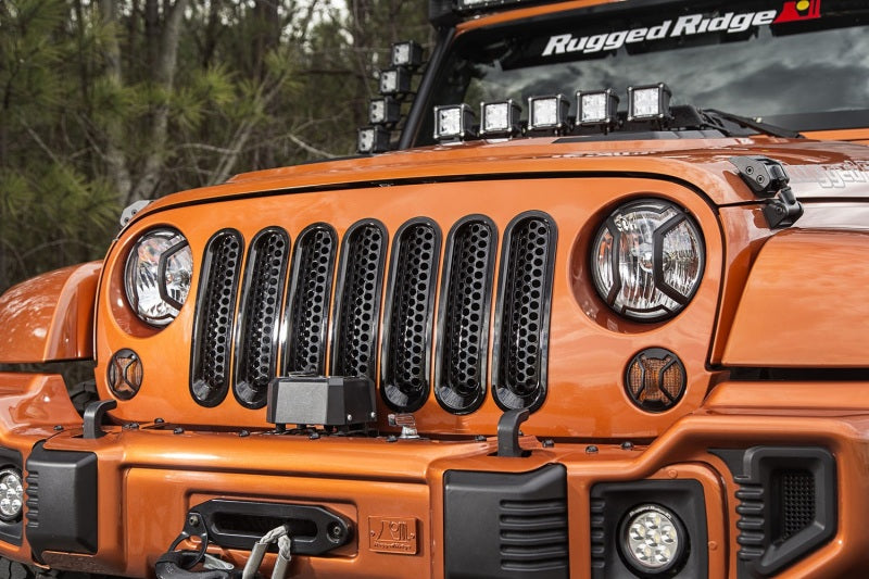 Rugged Ridge Grille Inserts Perforated 07-18 Jeep Wrangler Grilles Rugged Ridge