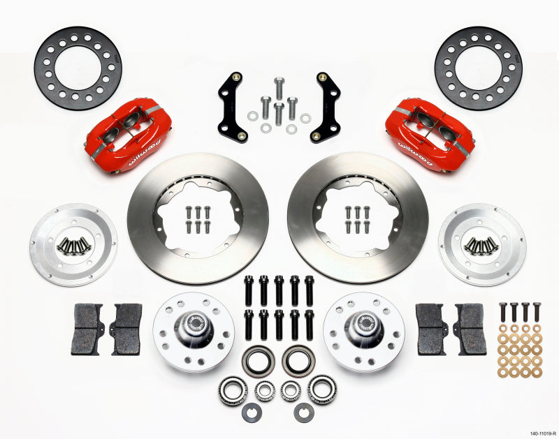 Wilwood Forged Dynalite Front Kit 11.00in Red 73-80 CDP A B E & F Body Big Brake Kits Wilwood