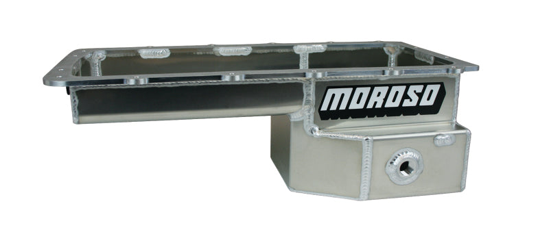 Moroso Ford 5.0 Coyote/Fox Swap (w/Rear Sump) Drag Race Baffled Wet Sump 7.5qt 6-5/8in Alum. Oil Pan Oil Pans Moroso