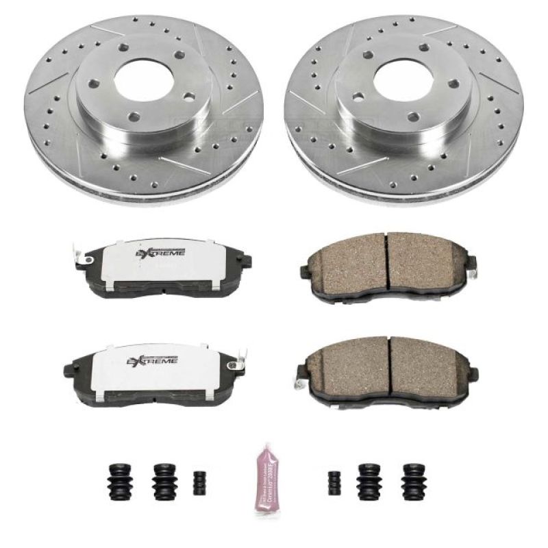 Power Stop 99-01 Nissan Maxima Front Z26 Street Warrior Brake Kit Brake Kits - Performance D&S PowerStop