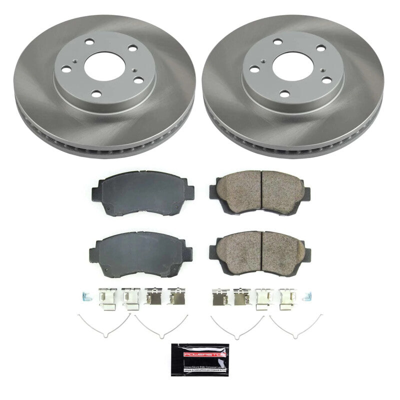 Power Stop 98-03 Toyota Sienna Front Semi-Coated Rotor Kit Brake Kits - Performance Blank PowerStop