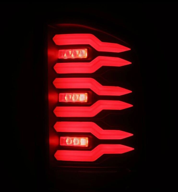 AlphaRex 07-14 Chevrolet Silverado 1500/2500HD/3500HD Luxx-Series LED Tail Lights Blk w/Smoked Lens Tail Lights AlphaRex