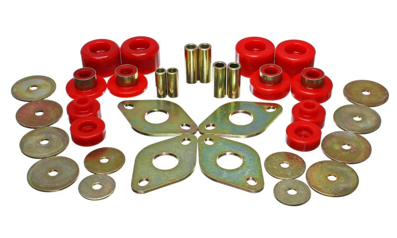 Energy Suspension 01-04 Toyota Pickup 2WD/4WD (Exc T-100/Tundra) Red Body Cab Mount Set Bushing Kits Energy Suspension