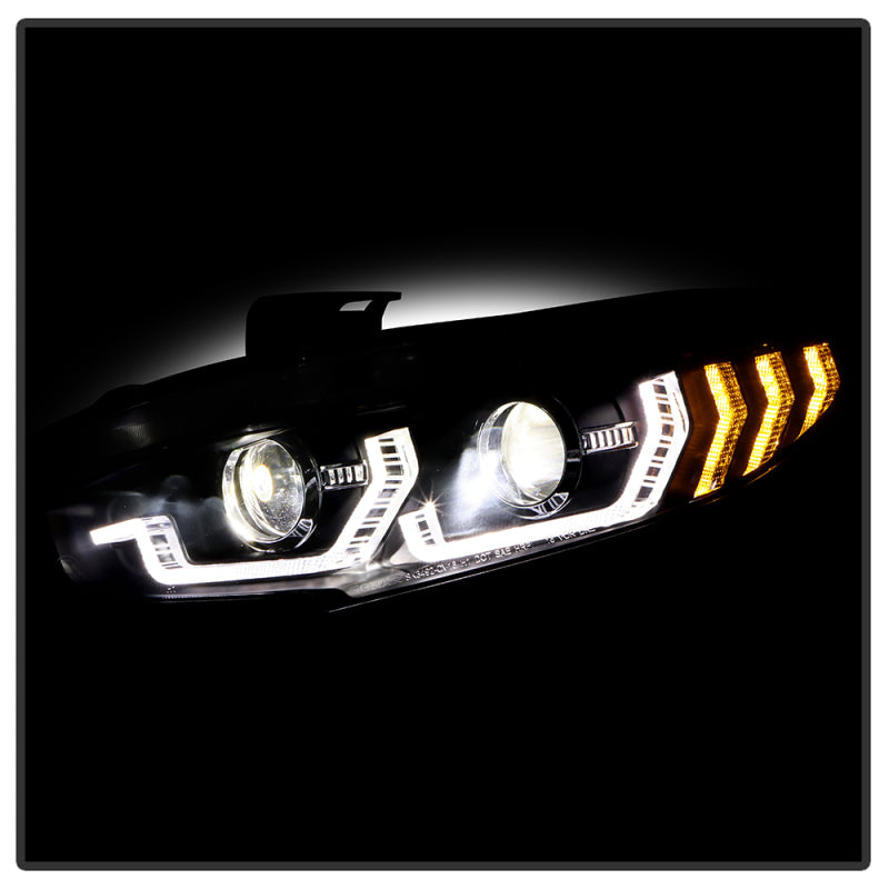 Honda Civic 16-20 LED Model High-Power LED Module Headlights - Black (PRO-YD-HC16LEDAP-SEQGR-BK) Headlights SPYDER
