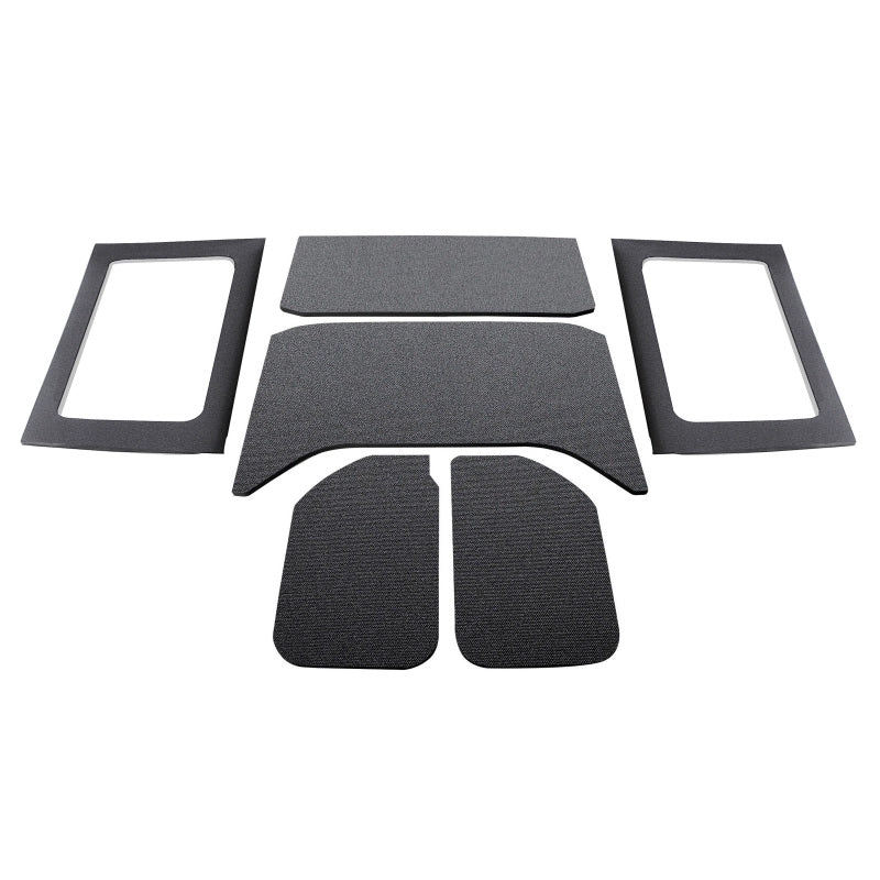 DEI 11-18 Jeep Wrangler JK 4-Door Boom Mat Complete Headliner Kit - 6 Piece - Black Hard Top Accessories DEI