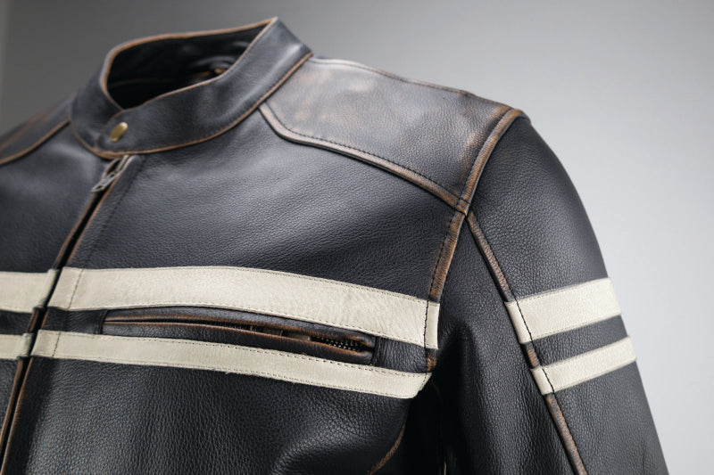 Kuryakyn Leather By River Road Hoodlum Vintage Leather Jacket Black - Small Jackets - Leather Kuryakyn