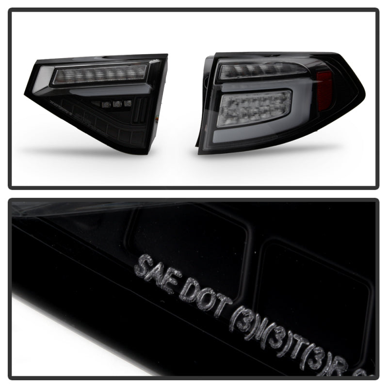 Spyder 08-14 Subara Impreza WRX Hatchback LED Tail Lights Seq Signal Blk Smoke ALT-YD-SI085D-SEQ-BSM Tail Lights SPYDER