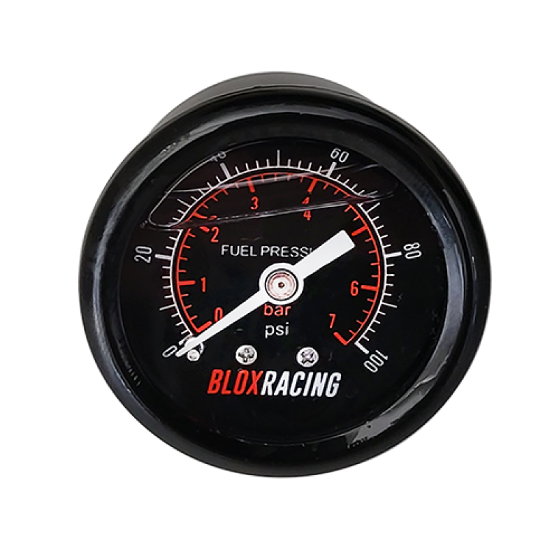 BLOX Racing Liquid-Filled Fuel Pressure Gauge 0-100psi (Black Face) Gauges BLOX Racing