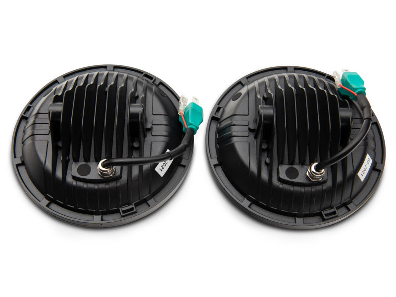 Raxiom 97-18 Jeep Wrangler TJ/JK Axial Series 13-LED Headlights- Black Housing (Clear Lens) Headlights Raxiom