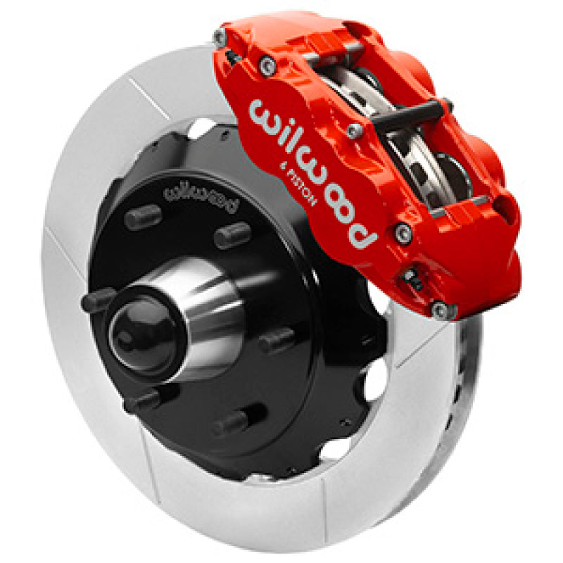 Wilwood 63-87 C10 CPP Spindle FNSL6R Front BBK 13in Slotted 6x5.5 BC - Red Big Brake Kits Wilwood