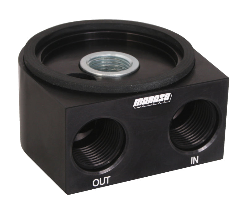 Moroso Universal Oil Filter Adapter - Sandwich - Oil Cooler - 3/4in-16 Thread & 2-5/8in O-Ring Fittings Moroso