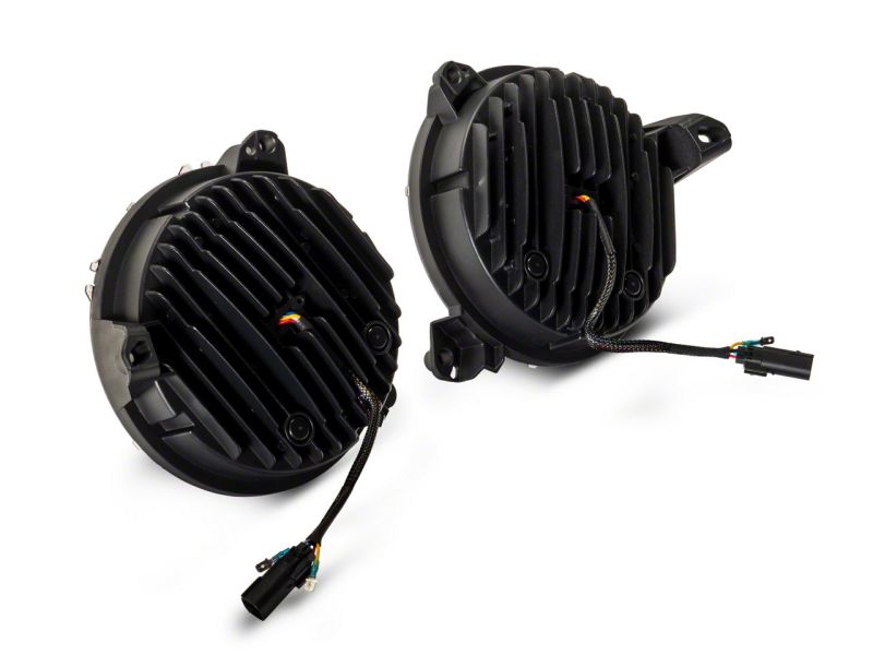 Raxiom 18-23 Jeep Wrangler JL Axial Series 9-In Angel Eye LED Headlights- Blk Housing (Clear Lens) Headlights Raxiom