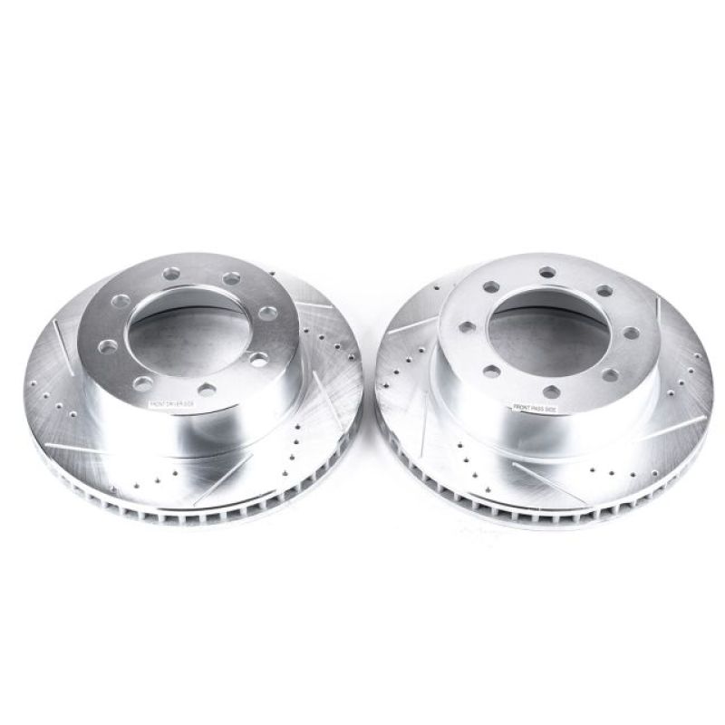 Power Stop 03-08 Dodge Ram 3500 Front Drilled & Slotted Rotor - Pair Brake Rotors - Slot & Drilled PowerStop