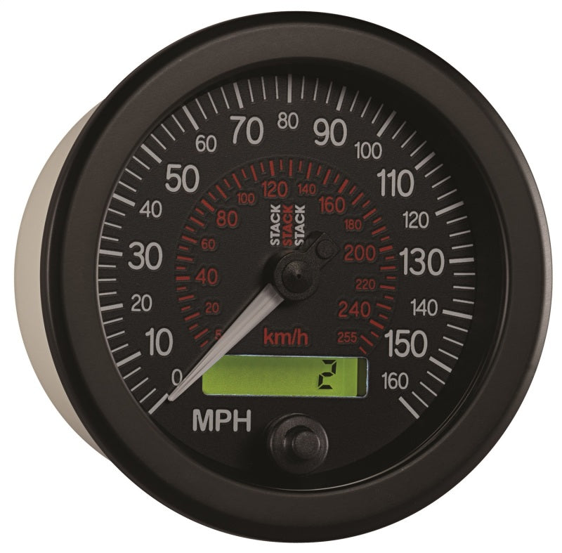 Autometer Stack Instruments 88MM 0-160 MPH / 260 KM/H Programmable Speedometer - Black Gauges AutoMeter