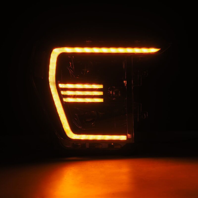 AlphaRex 21-22 Ford F150 PRO-Series Projector headlights Alpha-Black w/Activ Light/Seq Signal Headlights AlphaRex