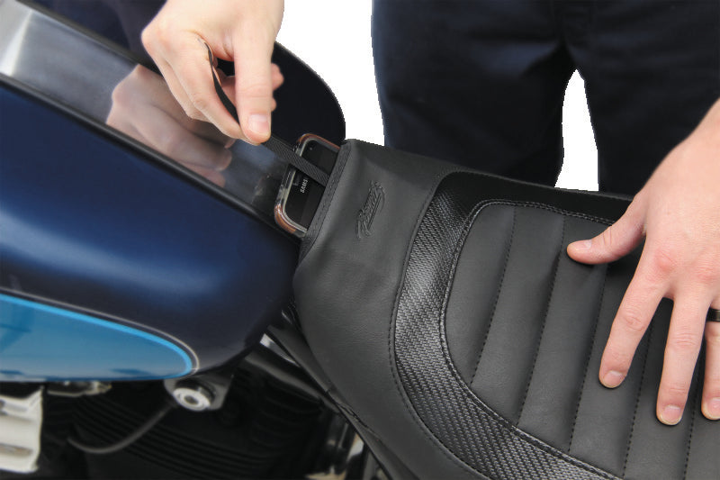 Mustang 82-00 Harley FXR Jody Perewitz Design Solo Seat (Hinge Mounted) - Black Solo Motorcycle Seats Mustang Motorcycle