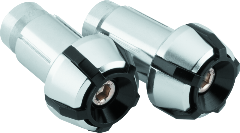 BikeMaster Anti-Vibration Bar Ends - Black/Silver Handlebars BikeMaster