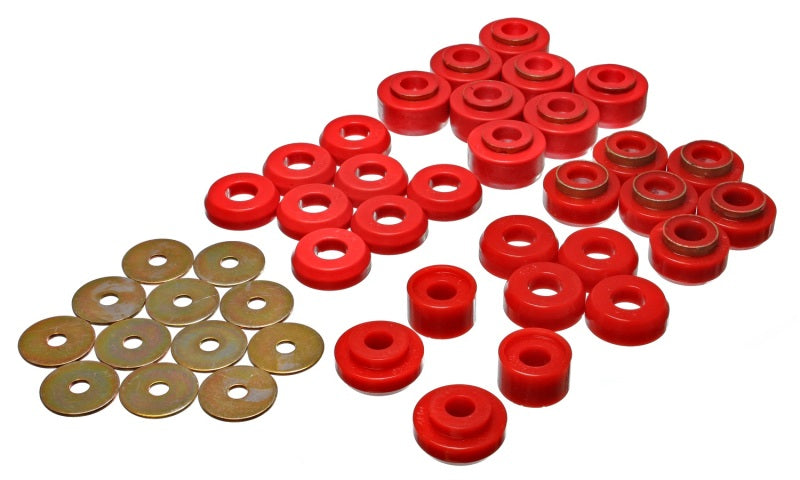 Energy Suspension Chevrolet 4 door Red Body Mounts (Recommended for Police/Taxi/Race) Bushing Kits Energy Suspension