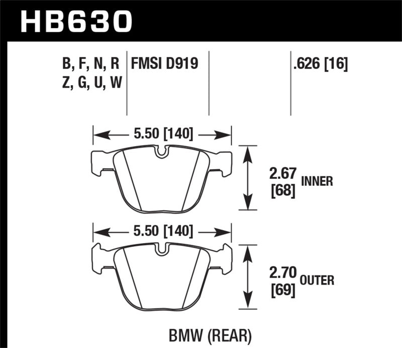 Hawk 06-10 BMW M5/M6 DTC-60 Rear Brake Pads Brake Pads - Racing Hawk Performance