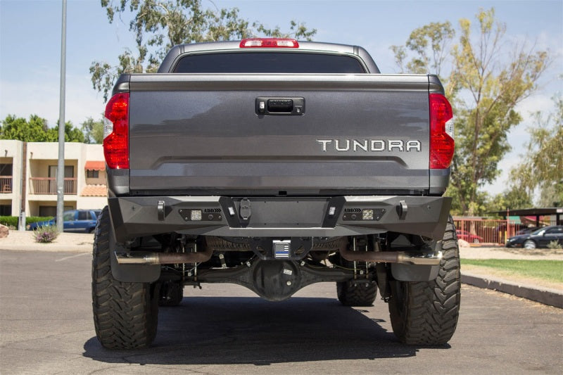 Addictive Desert Designs 2014+ Toyota Tundra Stealth Fighter Rear Bumper w/ Backup Sensor Cutouts Bumpers - Steel Addictive Desert Designs