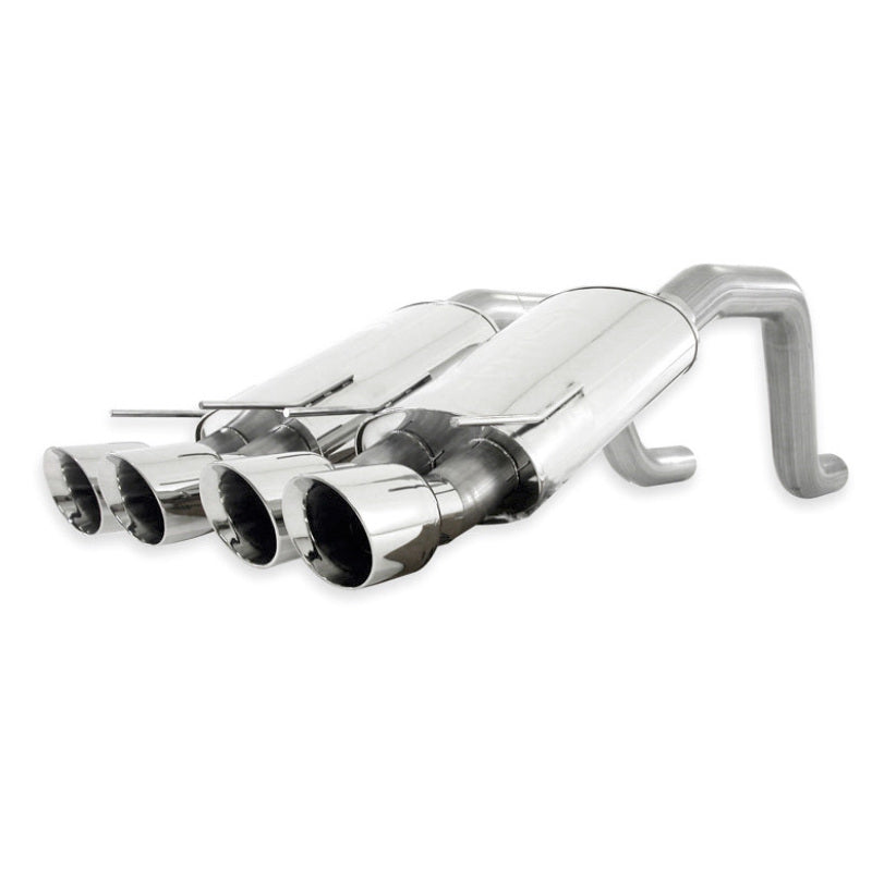 Stainless Works 2006-13 Corvette C6ZO6/ZR1 3in Axleback Chambered Mufflers Quad 4in Rolled Edge Tips Catback Stainless Works