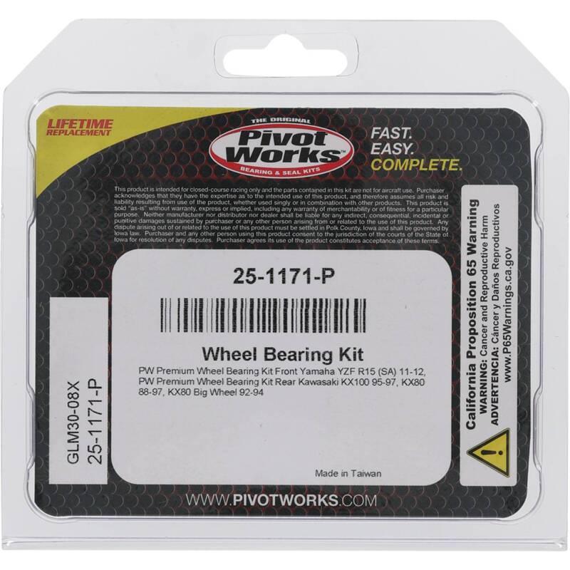 Pivot Works Kawasaki, Yamaha Wheel Bearing Kit Premium Bearings Control Arms Pivot Works