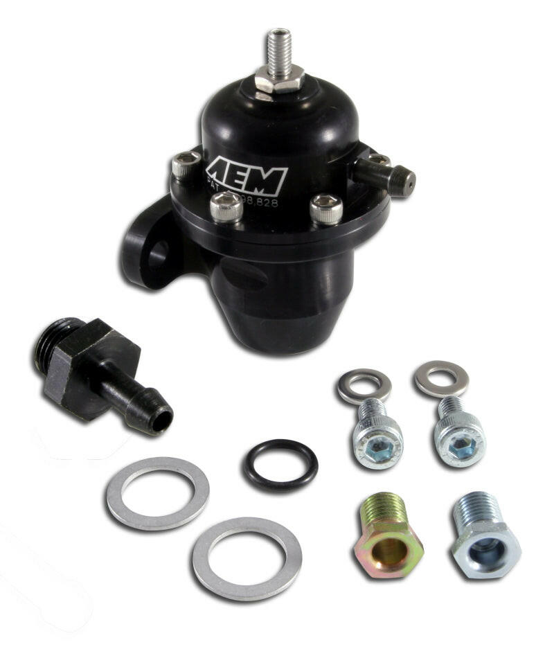 AEM 94-01 Acura Integra / 90-93 Honda Accord / 92-95 Honda Civic / 99-00 Honda Civic Black Adjustabl Fuel Pressure Regulators AEM