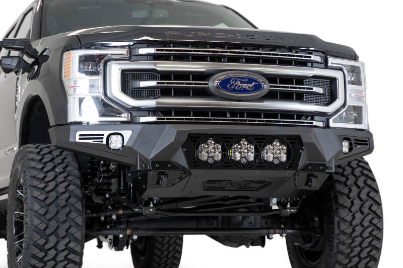 Addictive Desert Designs 17-20 Ford Super Duty Bomber Front Bumper w/ Mounts For 3 Baja Designs LP6s Bumpers - Steel Addictive Desert Designs