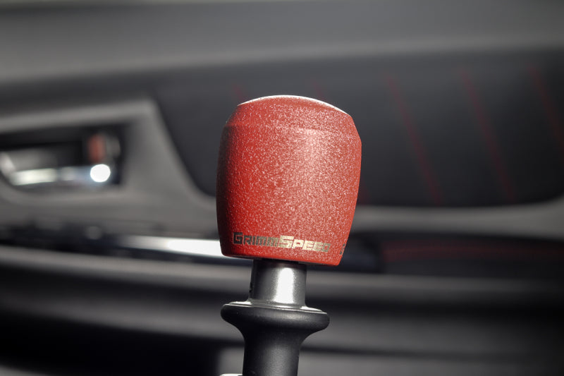 GrimmSpeed Stubby Shift Knob Stainless Steel Red - M12x1.25 Shift Knobs GrimmSpeed