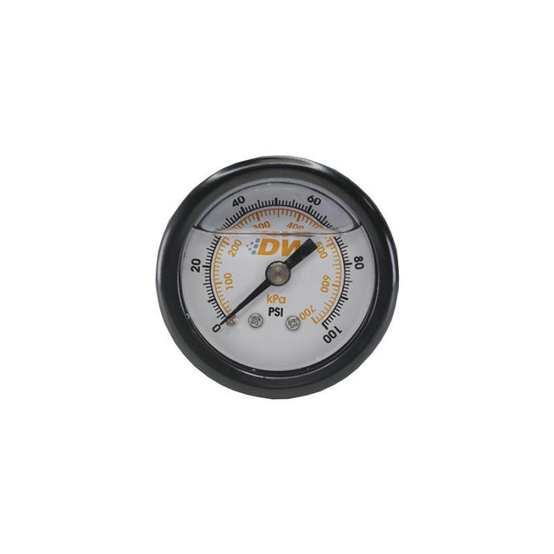 DeatschWerks 0-100 PSI 1/8in NPT Mechanical Fuel Pressure Gauge 1.5in Diameter Black Housing Gauges DeatschWerks