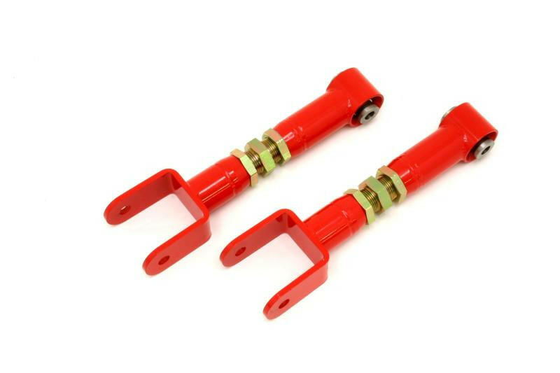 BMR 78-87 G-Body Upper Control Arms On-Car Adj. w/ Spherical Bearings - Red Control Arms BMR Suspension