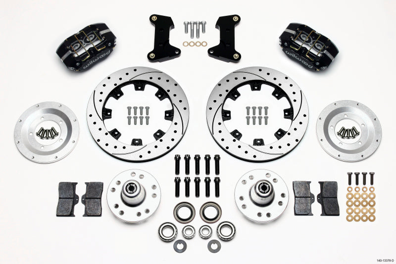 Wilwood Dynapro Dust-Boot Front Kit 12.19in Drilled 74-80 Pinto/Mustang II Disc Spindle only Big Brake Kits Wilwood